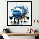 Air plane macro blueprint - Plane Canvas Wall Art