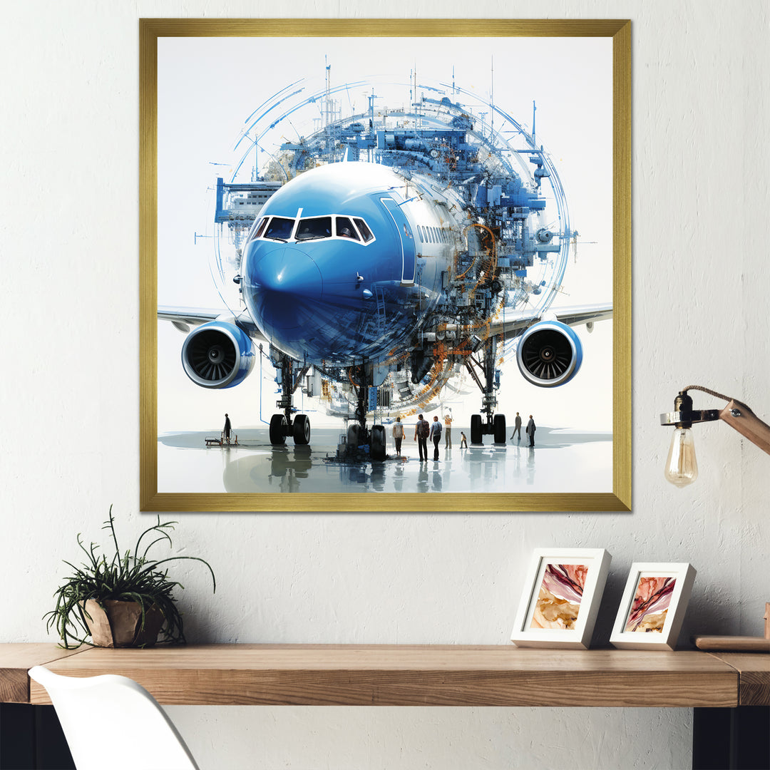 Air plane macro blueprint - Plane Canvas Wall Art