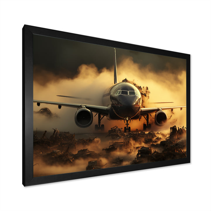 Airplane ready for takeoff I - Transportation Plane Canvas Wall Art
