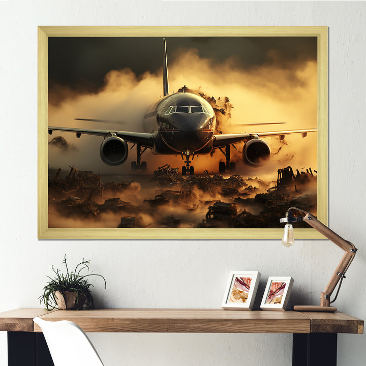Airplane ready for takeoff I - Transportation Plane Canvas Wall Art