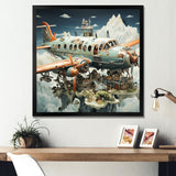 Surreal Plane in the jungle - Plane Canvas Wall Art