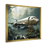 Green crashed Plane in the jungle - Plane Canvas Wall Art
