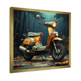 Orange Scotter on the streets - Scooter Canvas Wall Art