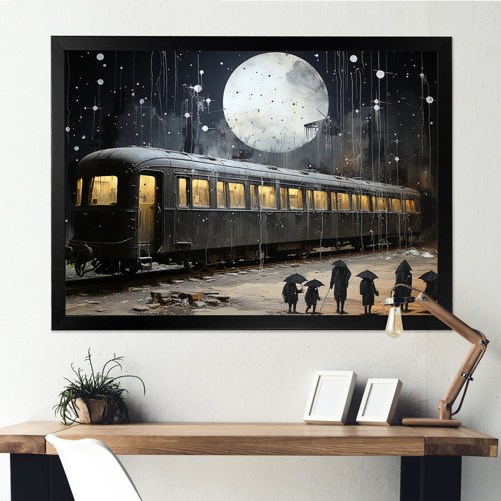 Black Union train station I - Transportation Train Canvas Wall Art
