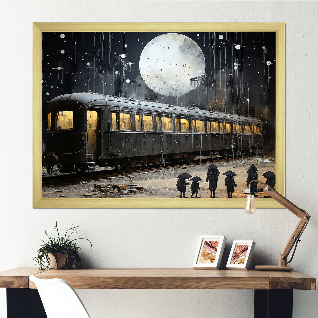 Black Union train station I - Transportation Train Canvas Wall Art