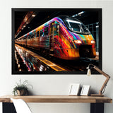 Colorful graffiti Train Journey - Transportation Train Canvas Wall Art