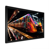 Colorful graffiti Train Journey - Transportation Train Canvas Wall Art
