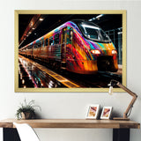Colorful graffiti Train Journey - Transportation Train Canvas Wall Art