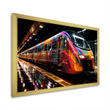 Colorful graffiti Train Journey - Transportation Train Canvas Wall Art