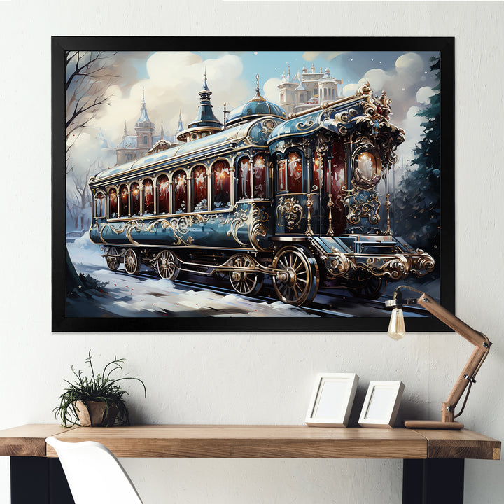 Christmas Train Journey I - Transportation Train Canvas Wall Art