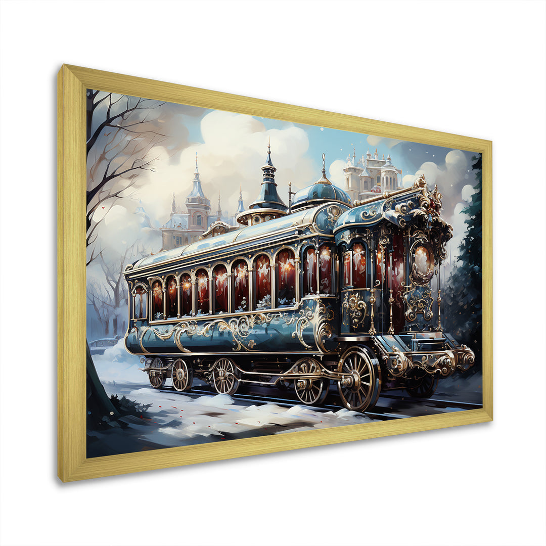 Christmas Train Journey I - Transportation Train Canvas Wall Art