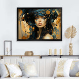 Woman in blue woman in the 50s - Fashion Canvas Wall Art