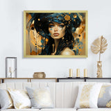 Woman in blue woman in the 50s - Fashion Canvas Wall Art