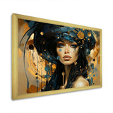 Woman in blue woman in the 50s - Fashion Canvas Wall Art