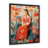 Mexican floral woman portrait  I - Fashion Canvas Wall Art