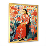 Mexican floral woman portrait  I - Fashion Canvas Wall Art