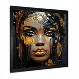 Black and gold Expressive Tribes African Woman I - Fashion Canvas Wall Art