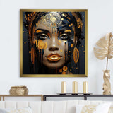 Black and gold Expressive Tribes African Woman I - Fashion Canvas Wall Art