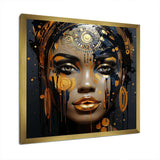 Black and gold Expressive Tribes African Woman I - Fashion Canvas Wall Art