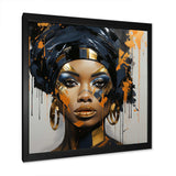 Black and gold Expressive Tribes African Woman IV - Fashion Canvas Wall Art