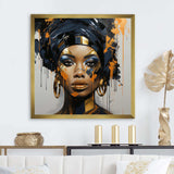 Black and gold Expressive Tribes African Woman IV - Fashion Canvas Wall Art