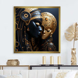 Cubism black and gold African Mother  II - Fashion Canvas Wall Art