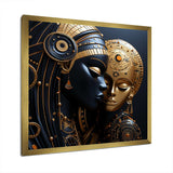 Cubism black and gold African Mother  II - Fashion Canvas Wall Art