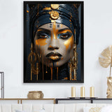 Yellow and blue African Grace Portrait of Beauty IV - Fashion Canvas Wall Art