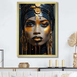 Yellow and blue African Grace Portrait of Beauty IV - Fashion Canvas Wall Art