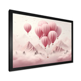 Pink Air Balloon Adventure on Peak - Hot Air Balloon Canvas Wall Art
