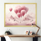 Pink Air Balloon Adventure on Peak - Hot Air Balloon Canvas Wall Art