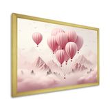 Pink Air Balloon Adventure on Peak - Hot Air Balloon Canvas Wall Art