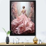 Pink and white woman ballet solitude II - Abstract Canvas Wall Art