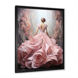 Pink and white woman ballet solitude II - Abstract Canvas Wall Art