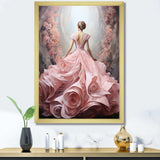 Pink and white woman ballet solitude II - Abstract Canvas Wall Art