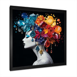 Urban Elegance Woman Crystal and flower hair IV - Fashion Canvas Wall Art