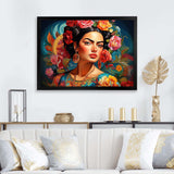 Fridas Essence in Popart Fashion Mexican Art - Fashion Canvas Wall Art