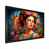 Fridas Essence in Popart Fashion Mexican Art - Fashion Canvas Wall Art