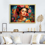 Fridas Essence in Popart Fashion Mexican Art - Fashion Canvas Wall Art