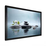 Blue Zen Serenity of Spiritual Stones in Water II - Spiritual Canvas Wall Art