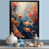 Orange Koi fish coral Marine Magic - Coral Wall Art Prints