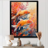 Orange coral Marine koi fish magic - Coral Wall Art Prints