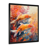 Orange coral Marine koi fish magic - Coral Wall Art Prints