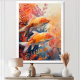 Orange coral Marine koi fish magic - Coral Wall Art Prints