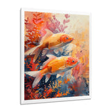 Orange coral Marine koi fish magic - Coral Wall Art Prints
