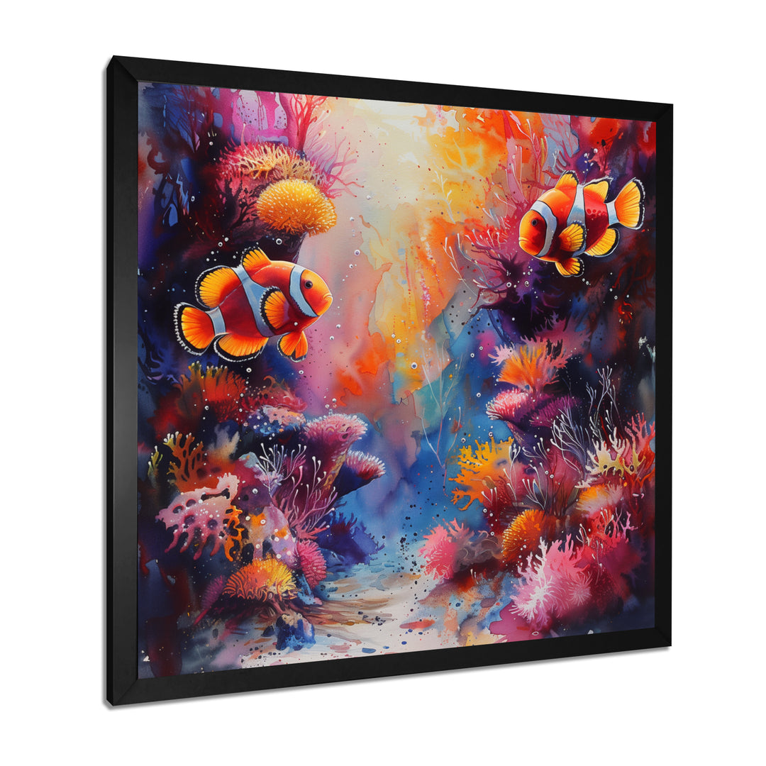 Orange pink clownfish coral Marine Majesty - Orange Coral Wall Art