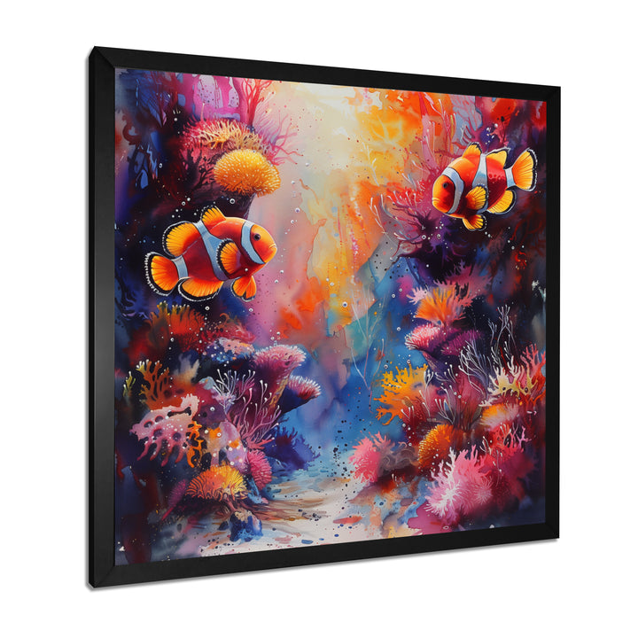Orange pink clownfish coral Marine Majesty - Orange Coral Wall Art