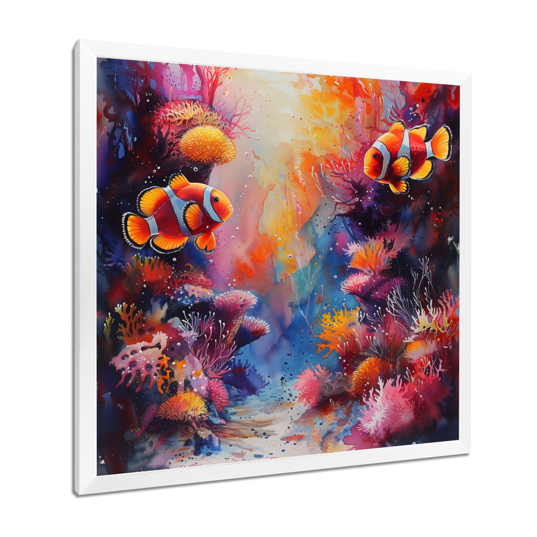Orange pink clownfish coral Marine Majesty - Orange Coral Wall Art