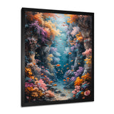 Orange blue coral Marine Marvel dreams - Coral Canvas Wall Art
