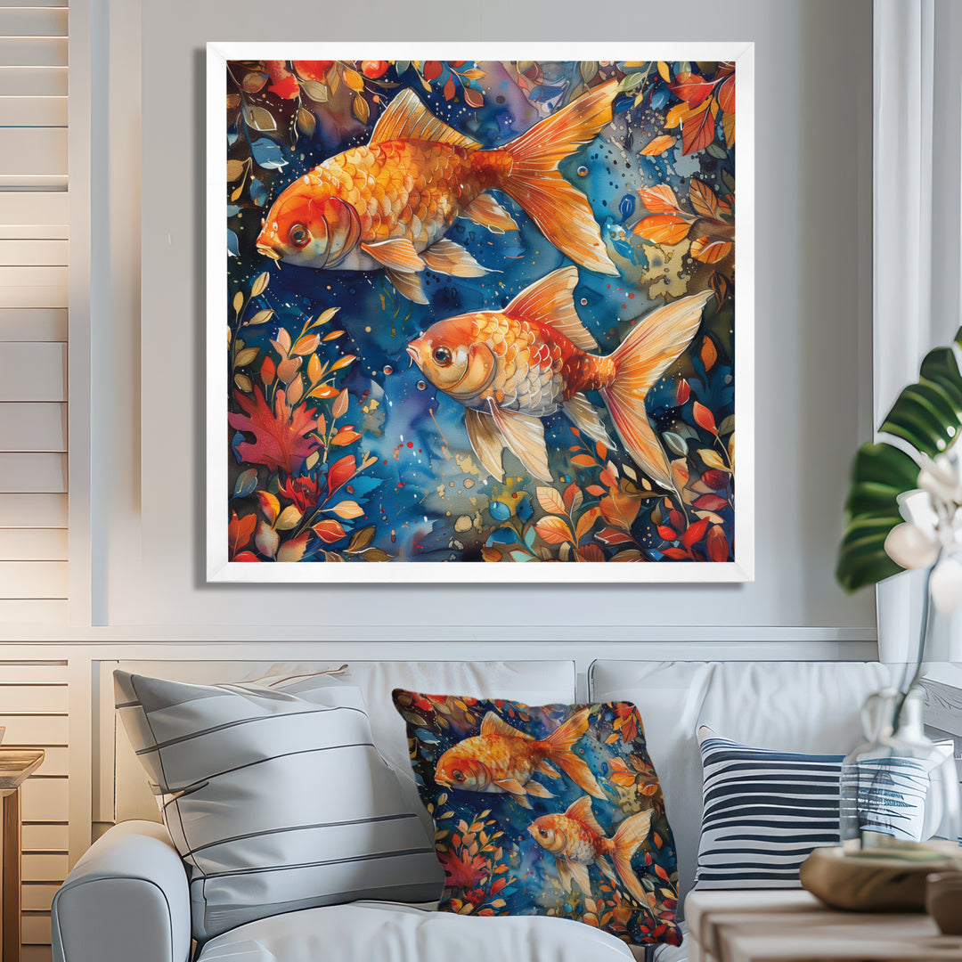Orange blue Aquariums Oceanic Wonders fish - Fish Wall Decor